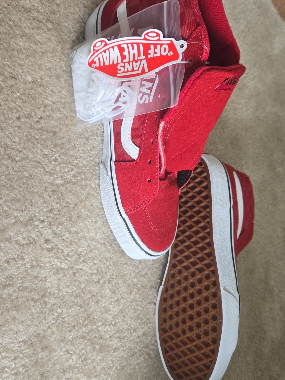 Vans Red and White Old Skool Sneakers